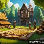 Home 22 top war 초보자 실수 피하기 - A detailed digital illustration of a medieval fantasy city-building game interface focused on resour...